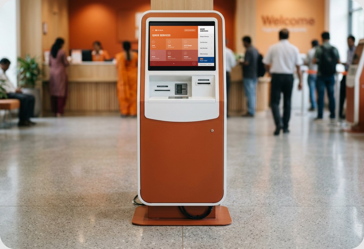 Redesigning a bank kiosk that made customers queue twice — project visual